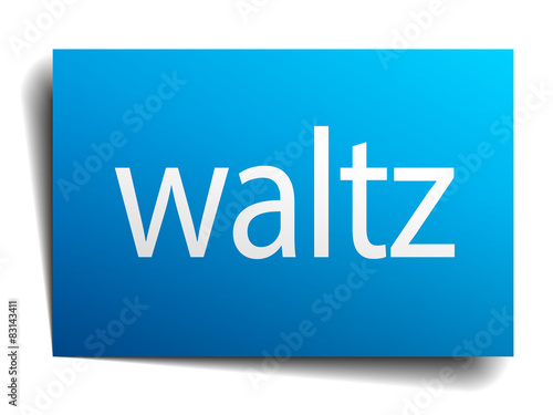 waltz blue paper sign isolated on white