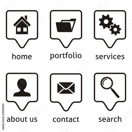 Vector website menu icons