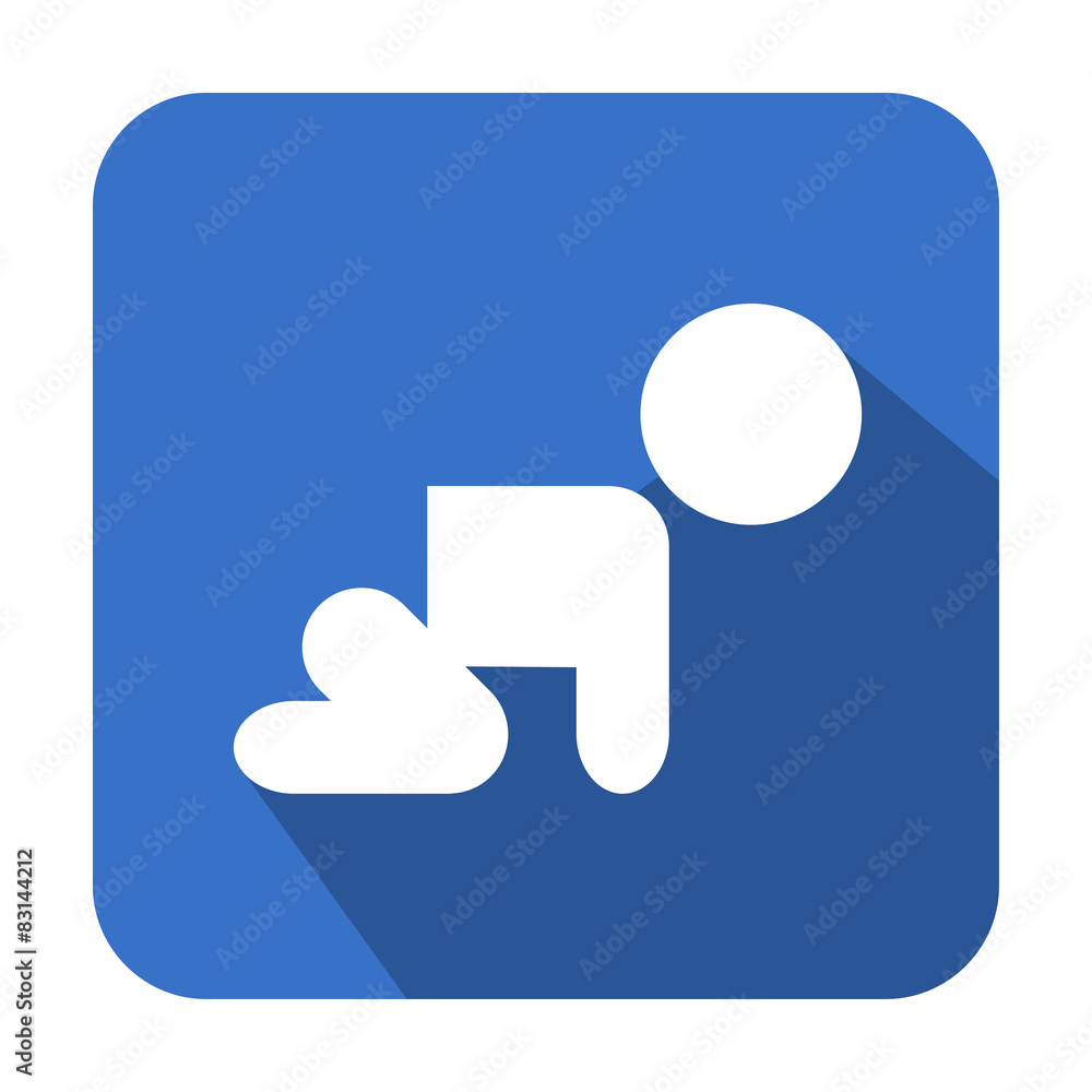Fototapeta premium Icono cuadrado azul bebe con sombra