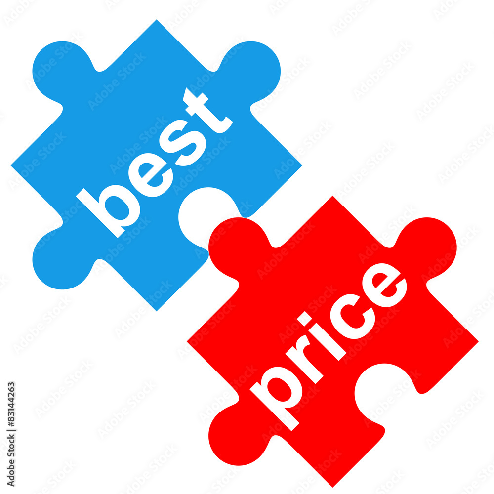 Icono texto best price en puzzle Icono texto best price en puzzle