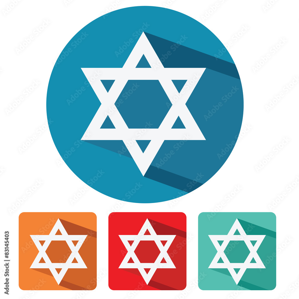 judaism star of david flat design icon judaism star of david flat design icon