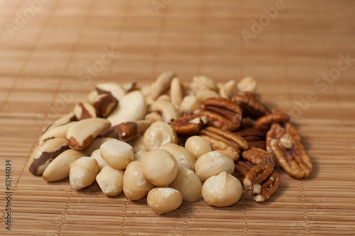 mix of nuts, para cashew brazil macadamian pecan photo