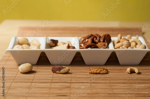 mix of nuts, para cashew brazil macadamian pecan photo