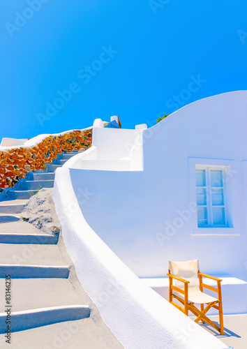Bild auf Leinwand in Oia the most beautiful village of Santorini island in Greece