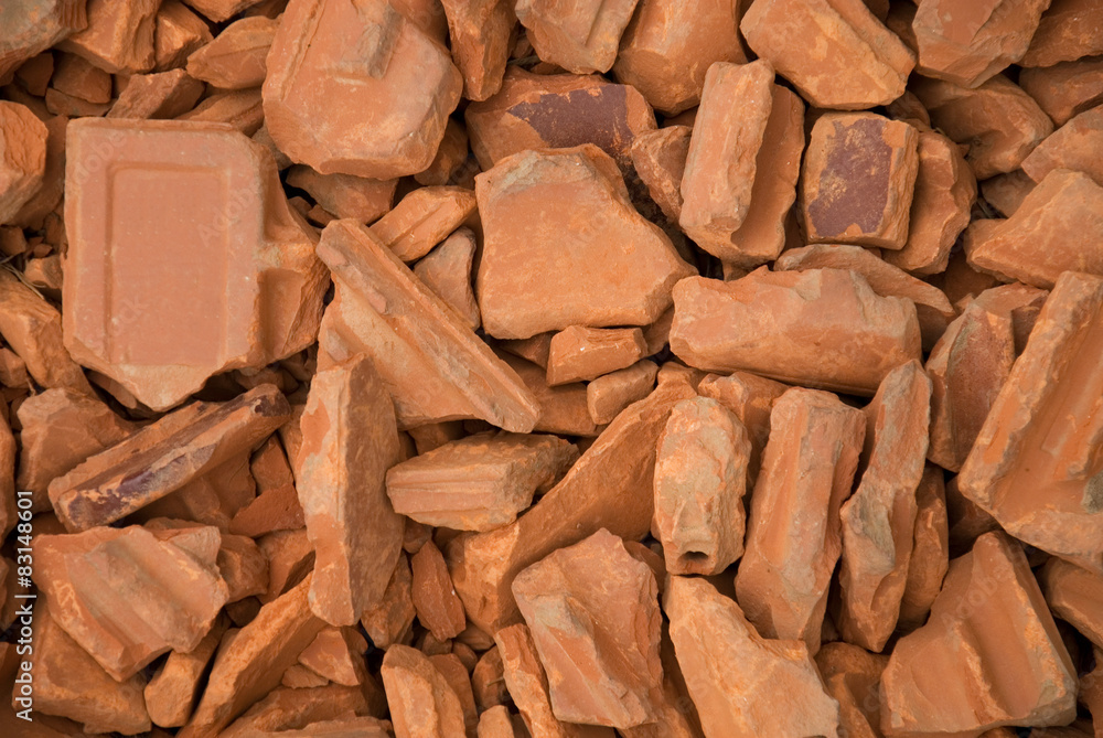 Conceptual image of red bricks pile Conceptual image of red bricks pile