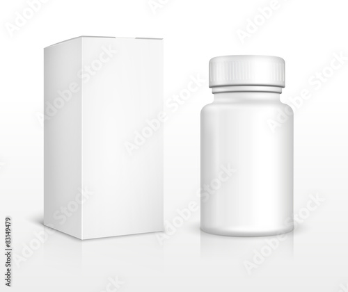 Blank medicine bottle and package box