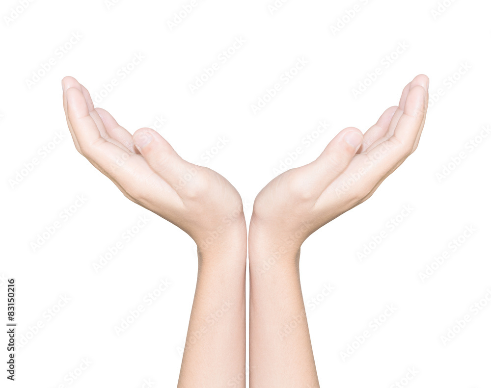 close up hand receive white isolated clipping path inside close up hand receive white isolated clipping path inside