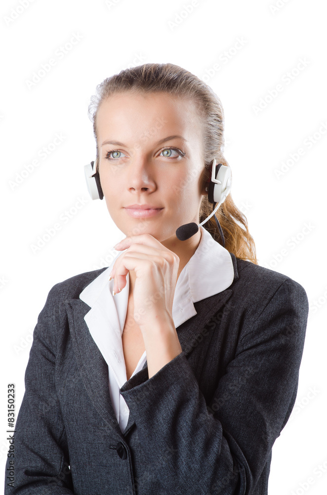 Pretty office manager isolated on white Pretty office manager isolated on white