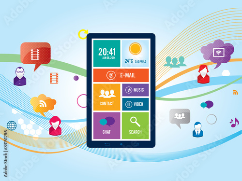 Communication and services in social media.