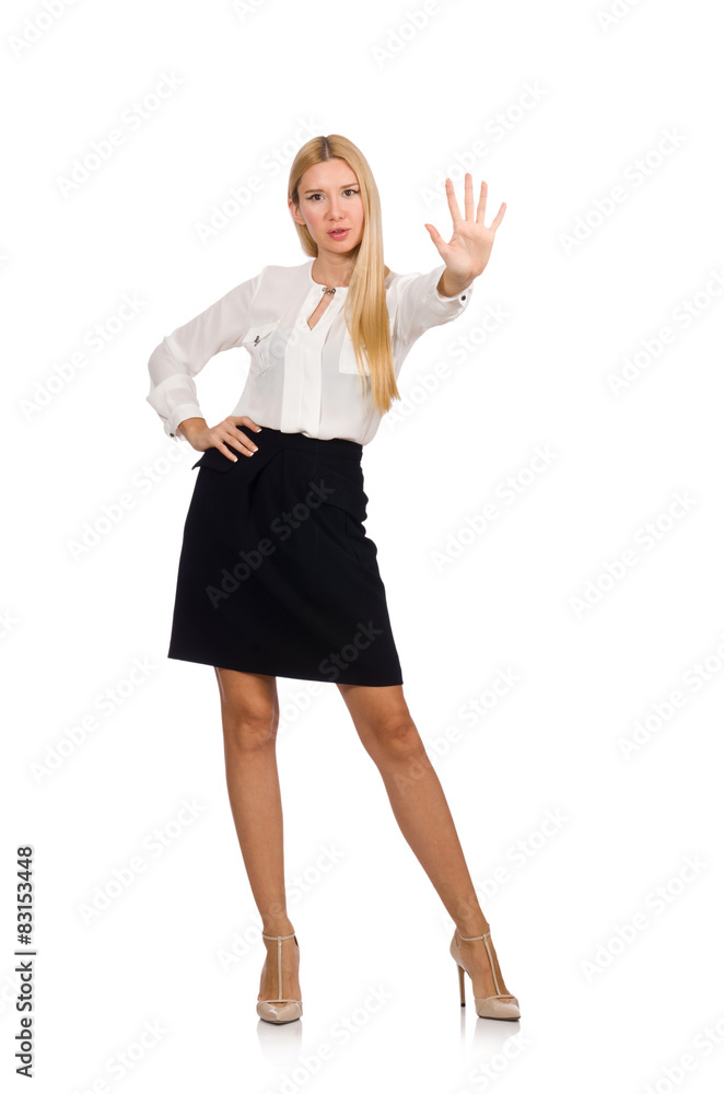 Businesswoman in business concept isolated on white Businesswoman in business concept isolated on white