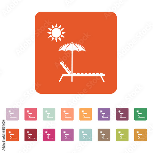 The lounger icon. Sunbed symbol. Flat