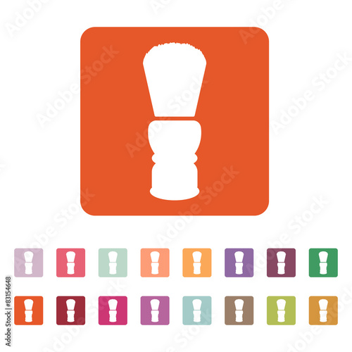 The shaving brush icon. Shaver symbol. Flat