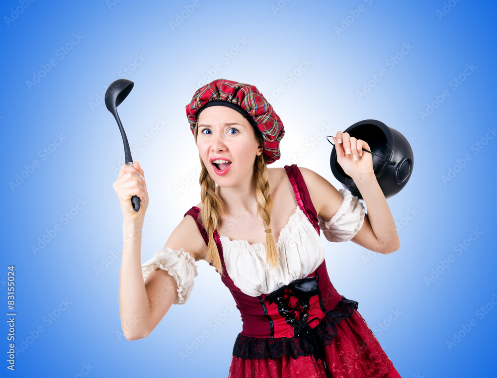Young woman in traditional german costume Young woman in traditional german costume