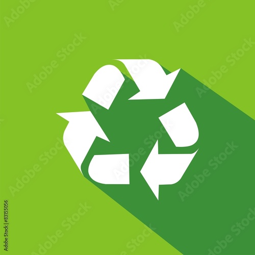 Icono reciclaje verde sombra