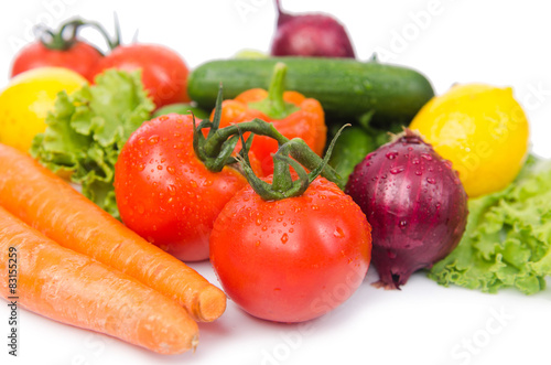 Assorted vegetables isolated on the white © Elnur