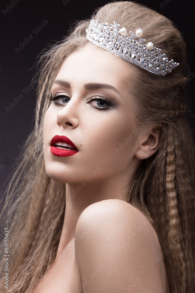 girl with a crown in the form of a princess. girl with a crown in the form of a princess.