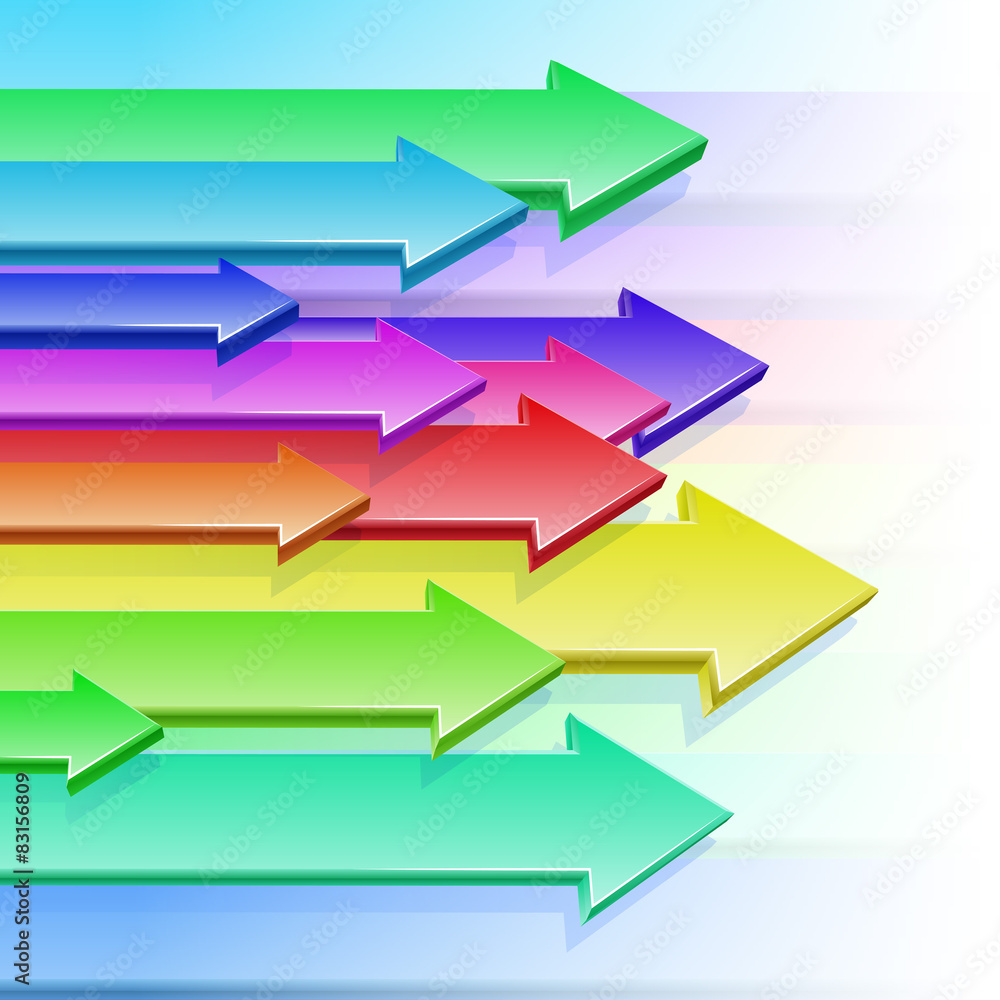 Arrows Flying Color Rainbow 3D Background; eps10 Arrows Flying Color Rainbow 3D Background; eps10