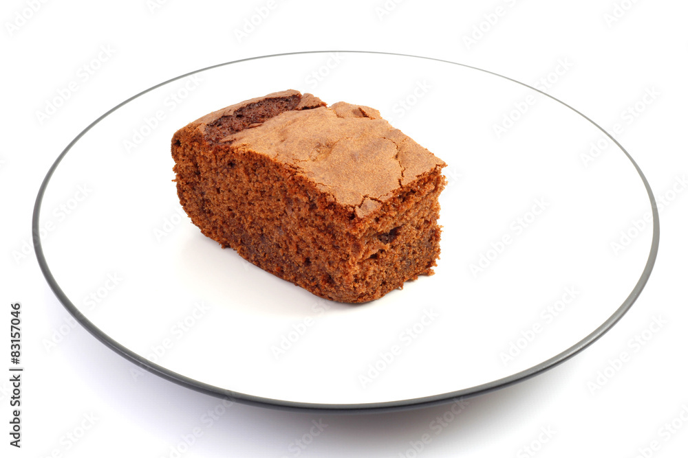 Chocolate cake in a plate