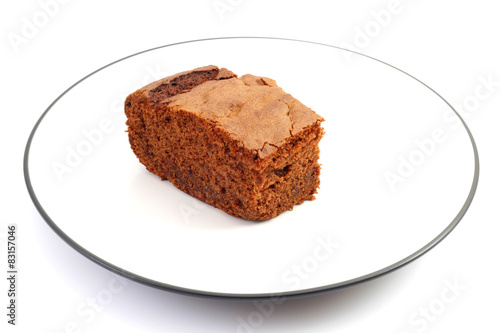 Chocolate cake in a plate