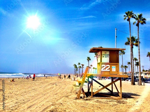 Sunny day at the beach in Newport Beach CA