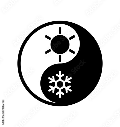 Symbol of climate balance in shape yin-yang