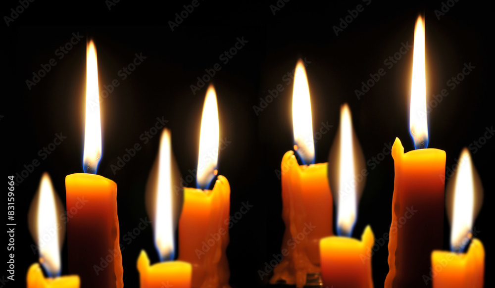 Several candles burning brightly Several candles burning brightly