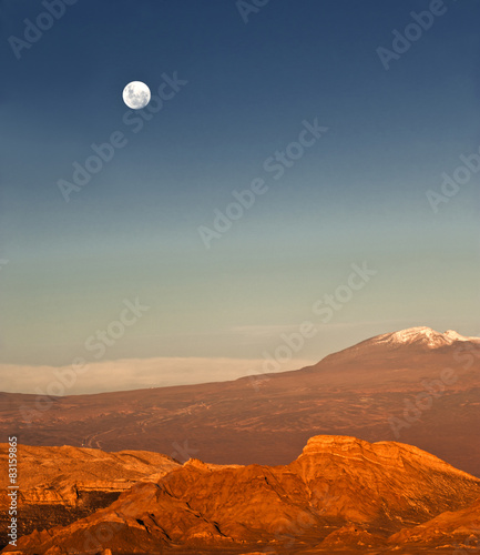 Full-moon in the Moon Valley  Atacama  Chile