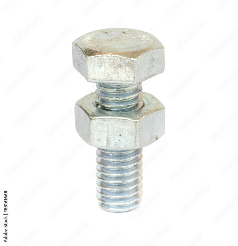 Bolt and nut. Bolt and nut.