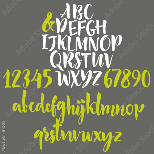 Alphabet letters: lowercase, uppercase and numbers. 