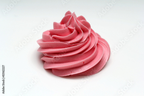 pink icing cream on white background