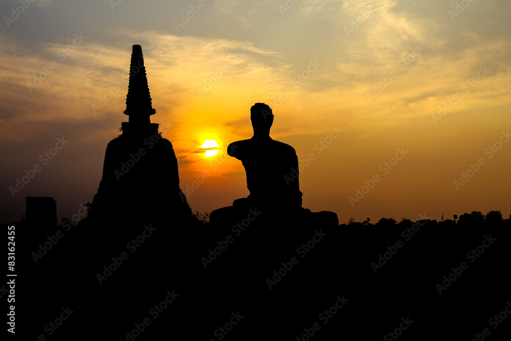 Ancient statue silhouette