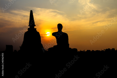 Ancient statue silhouette