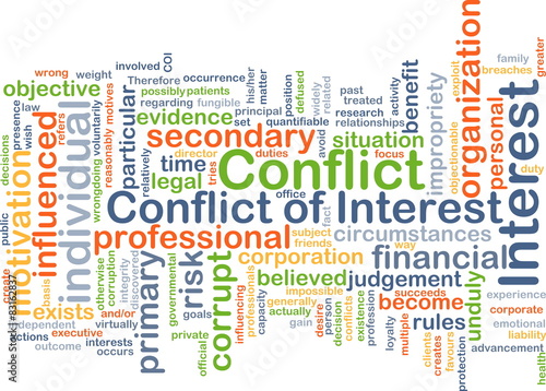 Conflict of interest background concept