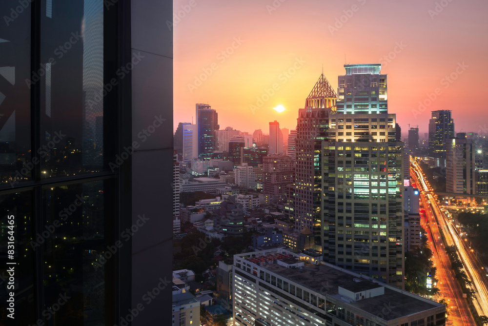 Day to night bangkok city downtown Day to night bangkok city downtown