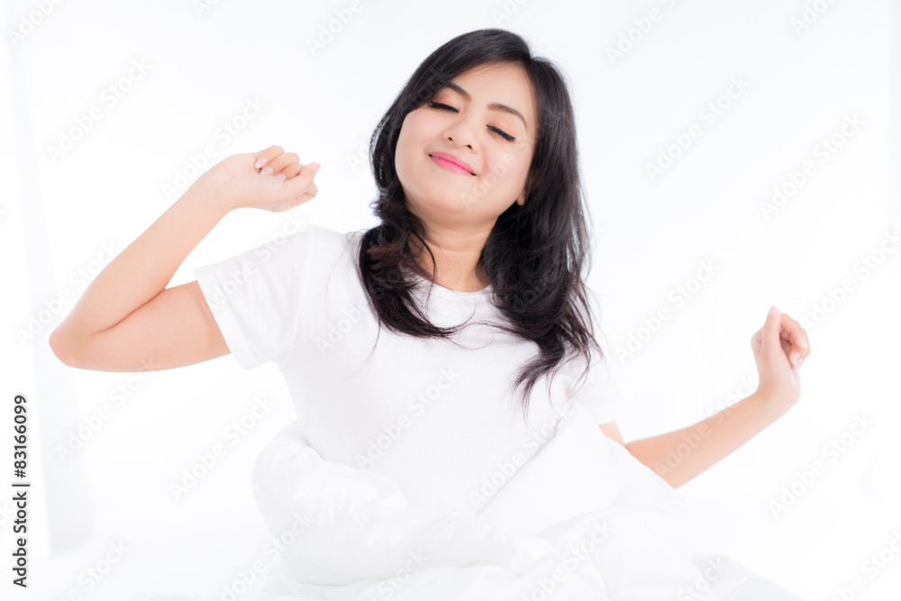 Portrait of a beautiful young woman in bed Portrait of a beautiful young woman in bed