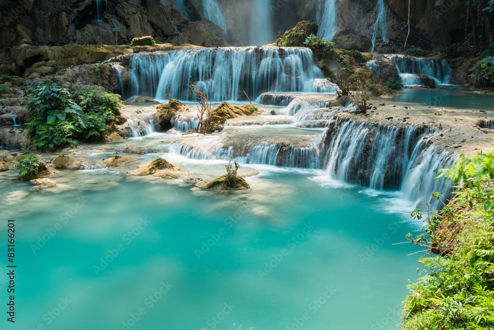 Fototapeta premium Waterfall processes, together with the major water basins.