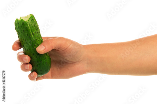 Hands with cucumber