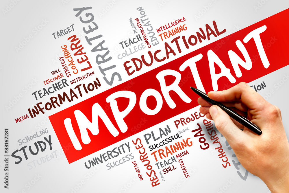 IMPORTANT word cloud, education concept IMPORTANT word cloud, education concept
