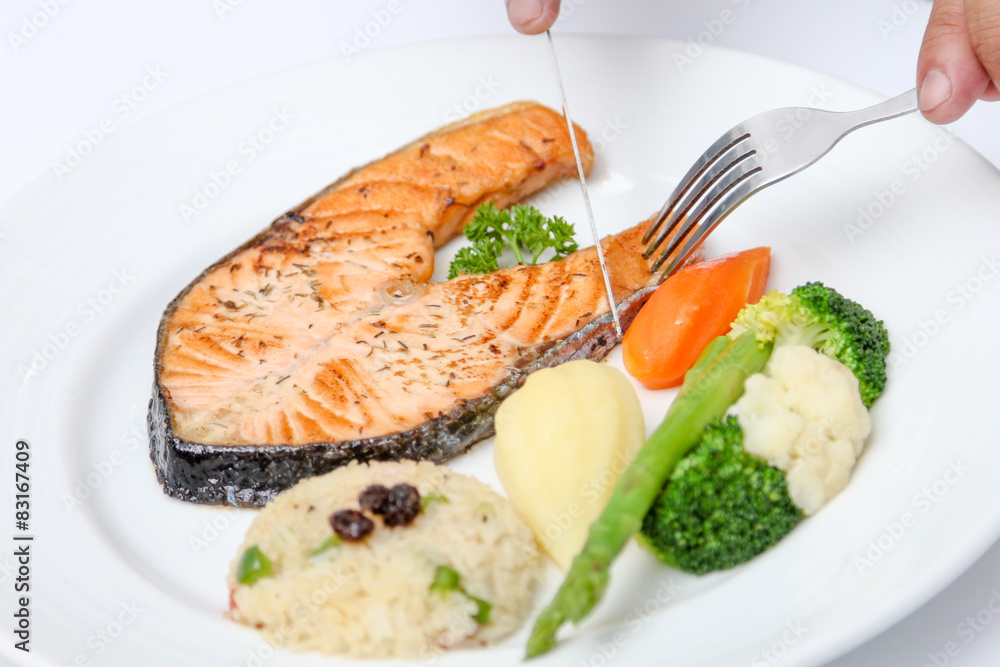 Grilled Salmon steak Grilled Salmon steak