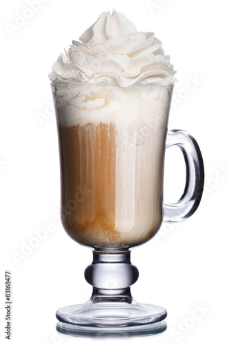 Glass of coffee cocktail with ice cream (glasse)