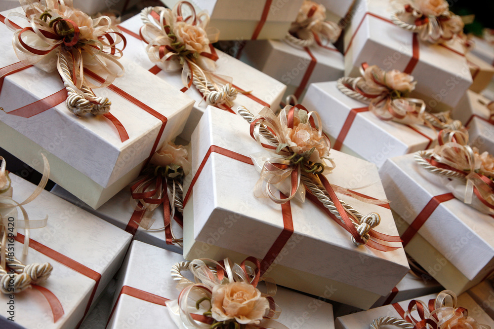 Pacchetti regalo per bomboniere Stock Photo | Adobe Stock