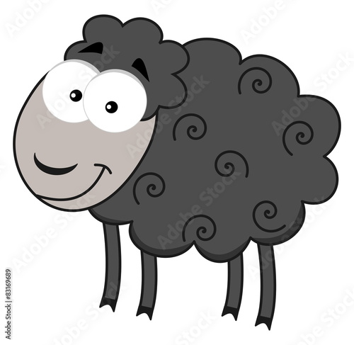 smiling grey sheep
