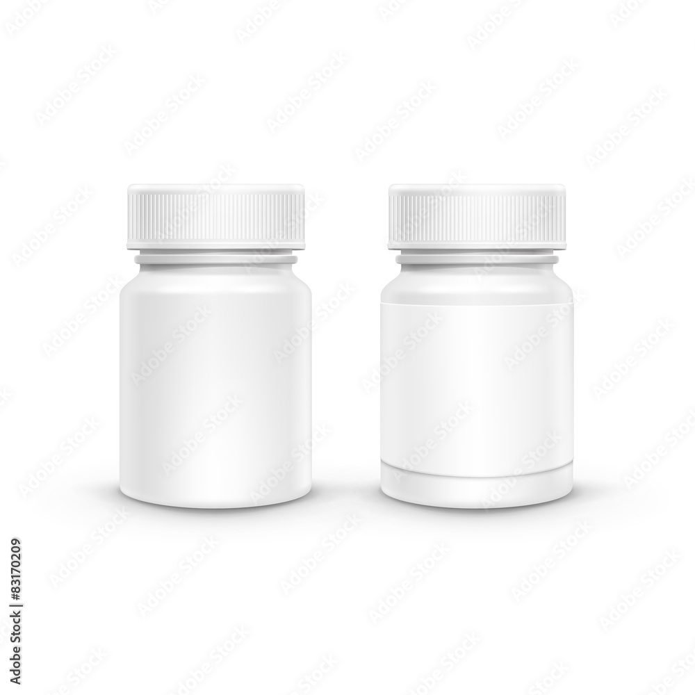 Vector Plastic Packaging Bottle with Cap for Pills Vector Plastic Packaging Bottle with Cap for Pills