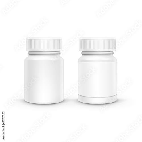 Vector Plastic Packaging Bottle with Cap for Pills
