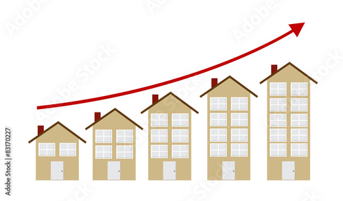Rising Housing Market Concept Vector Illustration