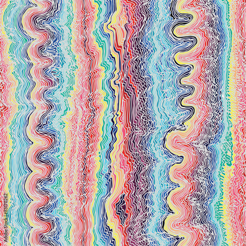 Colorful seamless waves hand-drawn pattern