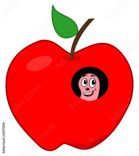 maggot in a red apple

