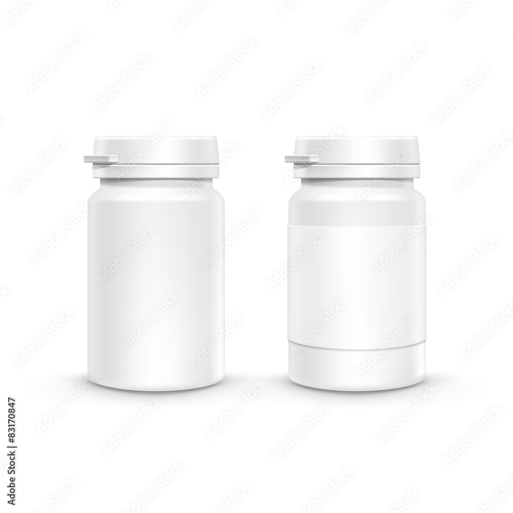 Vector Plastic Packaging Bottle with Cap for Pills Vector Plastic Packaging Bottle with Cap for Pills