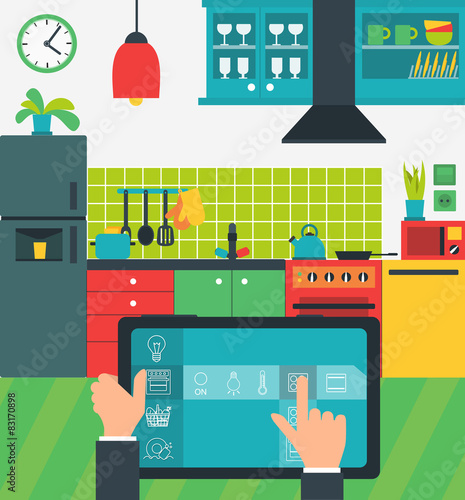 Smart kitchen appliances - internet of things concept