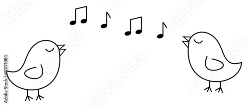 2 small black bird that sings